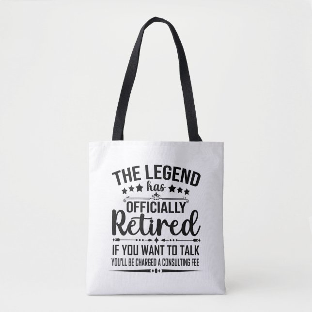 Tote Bag La légende a officiellement retiré la retraite fuu (Devant)