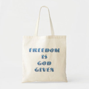 Tote Bag La liberté est donnée par Dieu, bleu