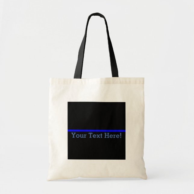 Tote Bag La Ligne Bleue Mince Symbolique Personnalise Cela (Devant)