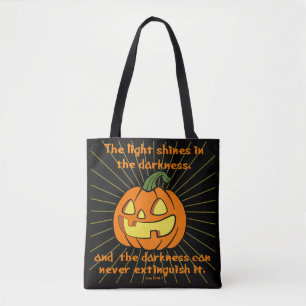 Tote Bag La lumière brille dans l'obscurité Jack-o-lanterne