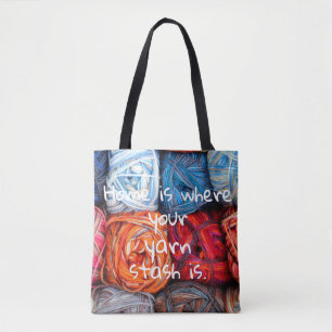 Tote Bag La maison colorée est où votre cachette de fil e