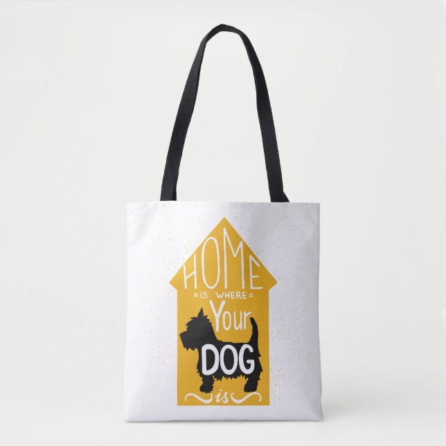 Tote Bag La maison est où le chien est (Devant)
