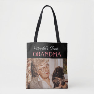 Tote Bag La meilleure photo sur mesure de grand-mère dans 