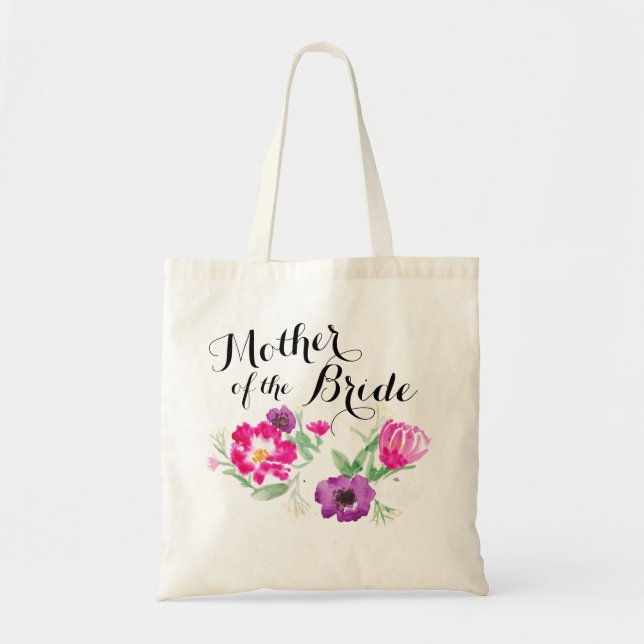 Tote Bag La mère de l'aquarelle de jeune mariée fleurit (Devant)