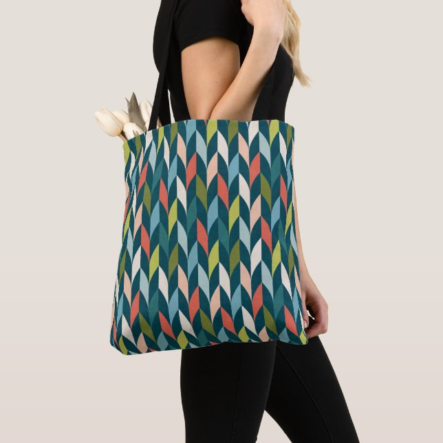 Tote Bag La moitié du siècle Teal moderne et motif de (De près)