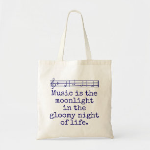 Tote Bag La Musique est au clair de lune - Citation de musi