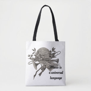 Tote Bag La musique est Universal Vintage Band Instrument M