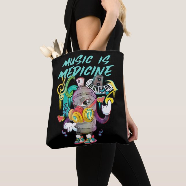 Tote Bag La musique urbaine est un Graffiti en médecine (De près)