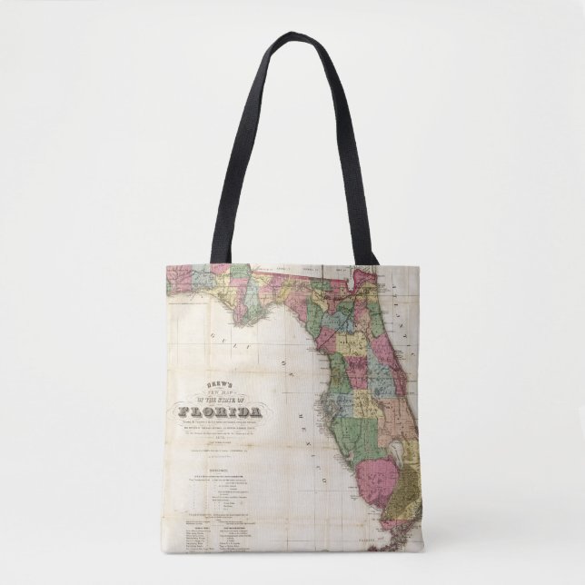 Tote Bag La nouvelle carte Drew's de l'État de Floride (Devant)