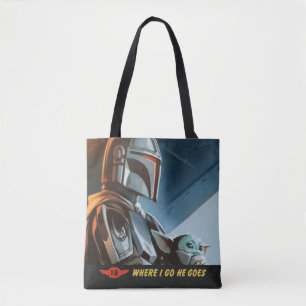 Tote Bag Là où je vais Il va couleur demi-ton graphique