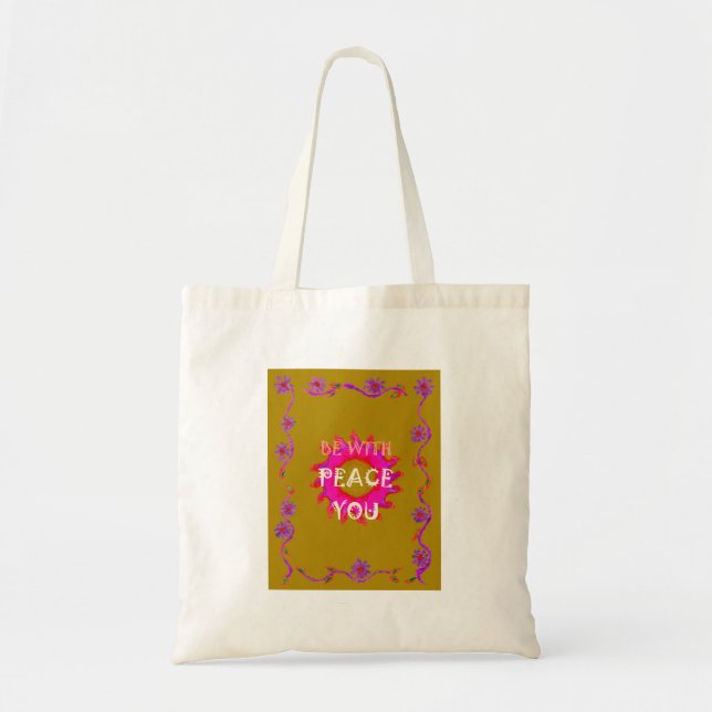 Tote Bag La Paix Inspirante Soyez Avec Vous Design Vector A (Devant)