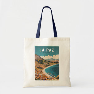 Tote Bag La Paz Bolivie Illustration Voyage Art Vintage