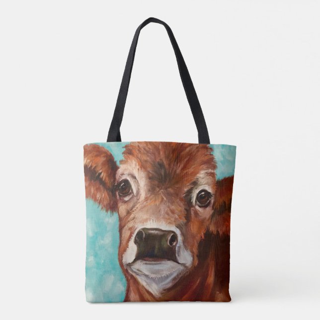 Tote Bag La petite Calf Fourre-tout à Aqua (Dos)