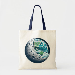 Tote Bag La planète Terre et sa lune : Merveille céleste