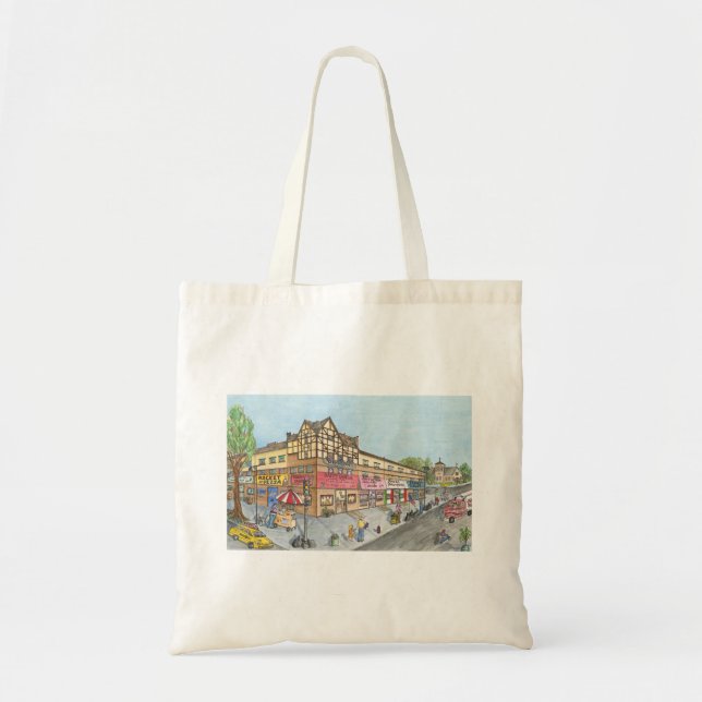 Tote Bag La rue de Brooklyn mange (Devant)