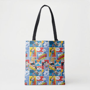 Tote Bag La Saint-Valentin Superman Collage de bandes des