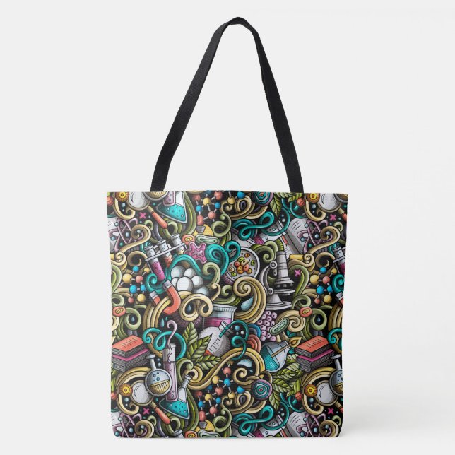 Tote Bag La science de l'enseignant Imprimer tout sur le sa (Devant)
