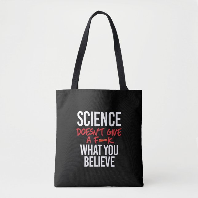 Tote Bag La science ne donne pas de f—k (Devant)