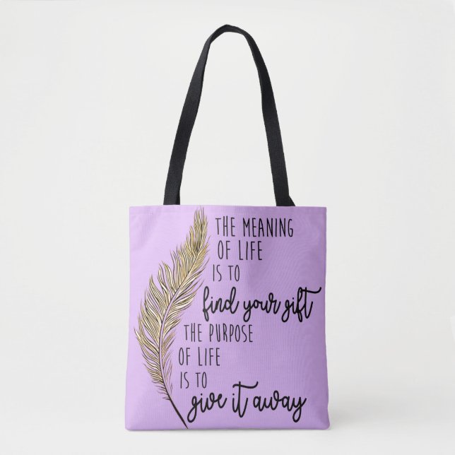 Tote Bag La signification de la vie - conception pourpre de (Devant)