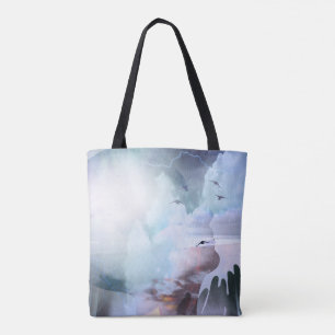 Tote Bag La silhouette de la tête de la femme et les mains