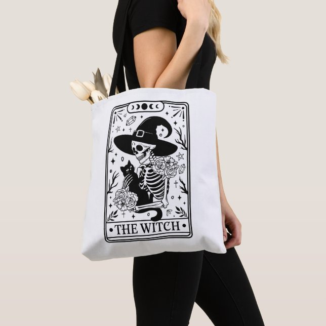 Tote Bag La sorcière Tarot Halloween Trick Treat (De près)