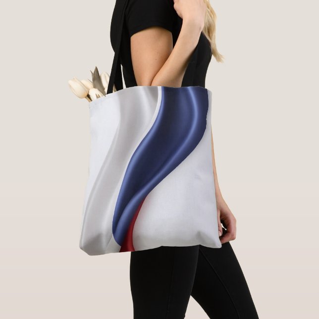 Tote Bag La texture de soie du drapeau français (De près)