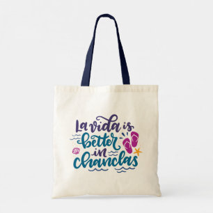 Tote Bag La Vida est meilleure à Chanclas, oeuvre d'art es