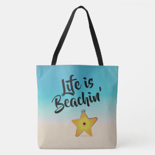 Tote Bag La vie, c'est le poisson-étoiles de plage