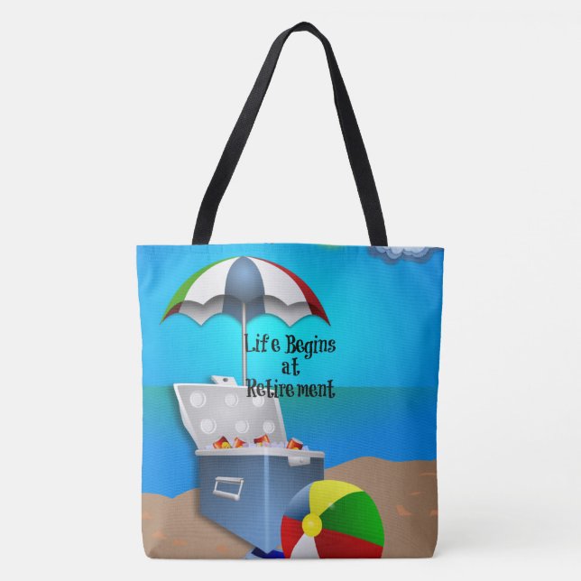 Tote Bag La vie commence à la retraite (Devant)
