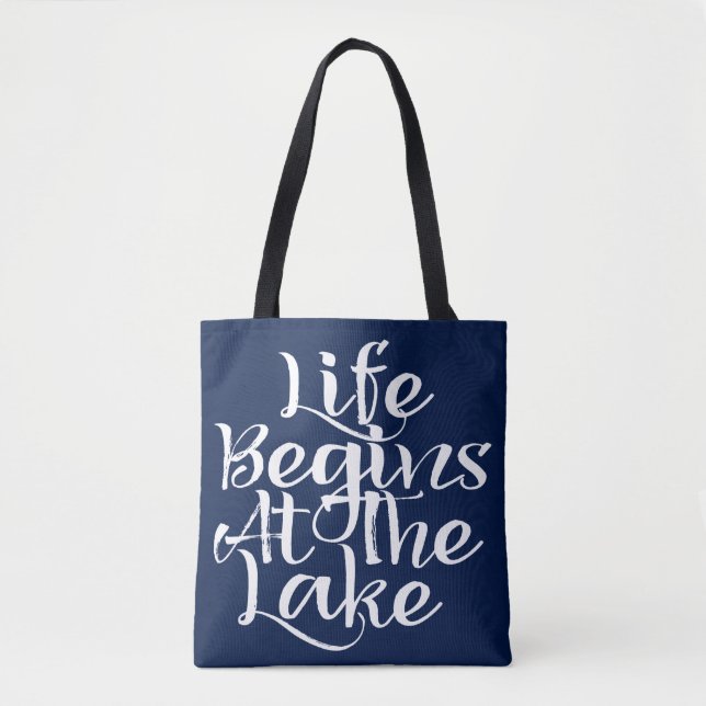 Tote Bag La Vie Commence Au Lac (Devant)
