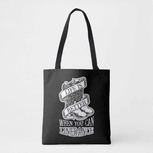 Tote Bag La vie dansante en ligne Funny Country Line Dancer (Devant)