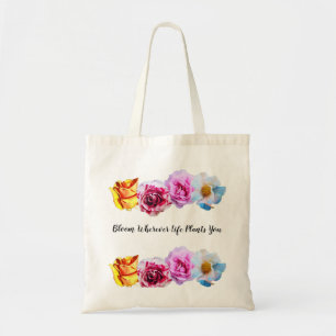 Tote Bag la vie de fleur là où vous plante fourre-tout