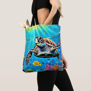Tote Bag La vie de récif de la tortue de mer