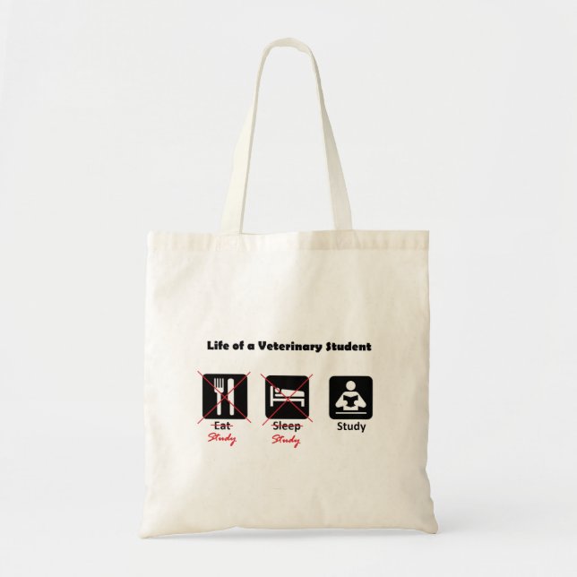Tote Bag La vie d'un étudiant fourre-tout de vétérinaire (Devant)