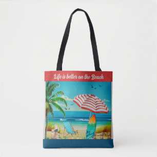 Tote Bag La vie est meilleure à la plage, été
