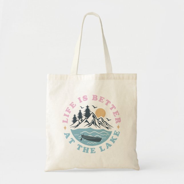 Tote Bag La vie est meilleure au lac (Devant)