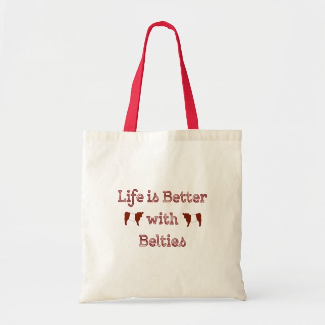 Tote Bag La vie est meilleure avec les vaches Belties Belti (Devant)