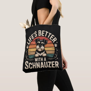 Tote Bag La vie est meilleure avec un Schnauzer