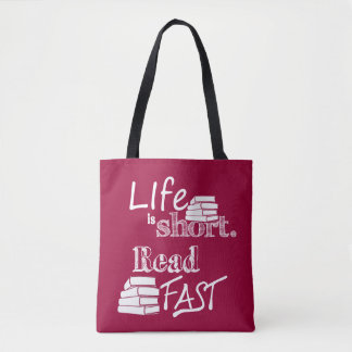 Tote Bag La vie est short, a lu le cartable rapide