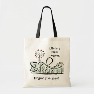 Tote Bag La vie est un dessous de verre à rouleaux. Profite