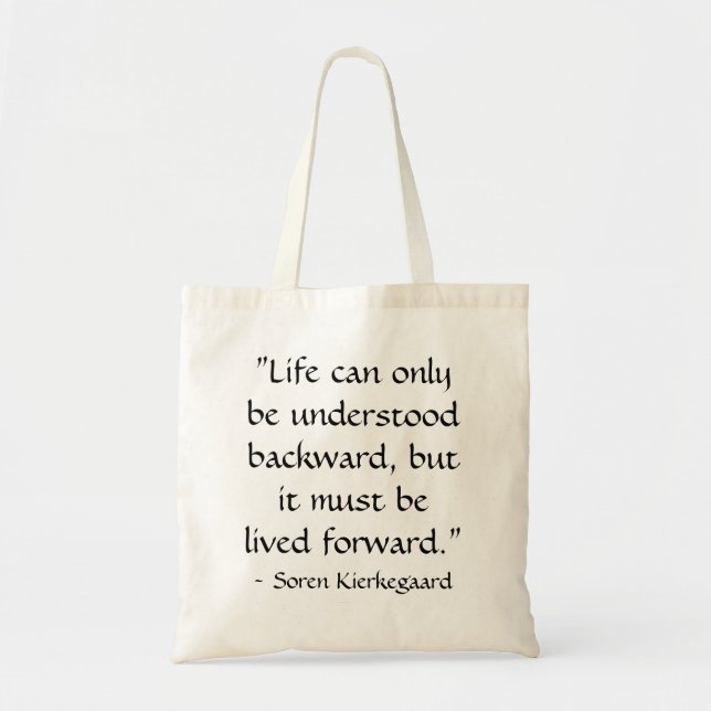 Tote Bag La vie peut seulement être comprise vers (Devant)
