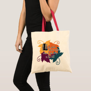 Tote Bag La vie recommence partout Citation d'automne