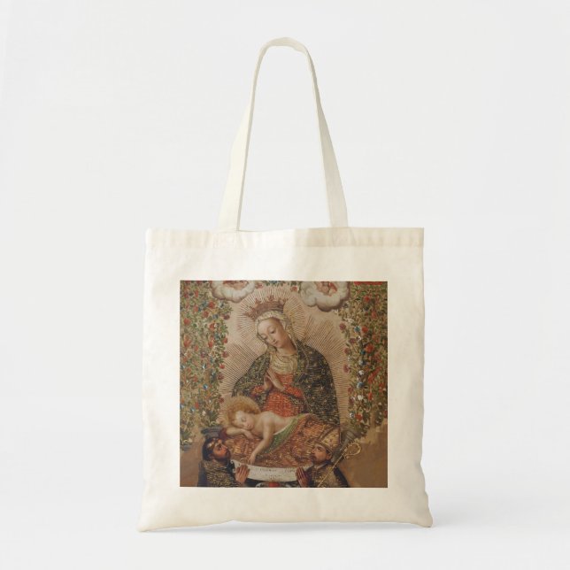 Tote Bag La Vierge adorant le Christ Enfant Noël (Devant)