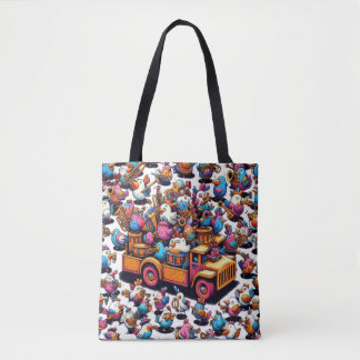 Tote Bag La voiture Tintamare aux oiseaux