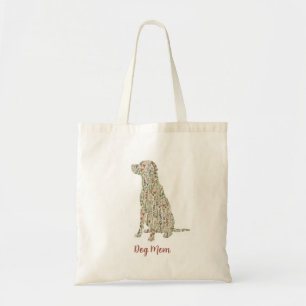 Tote Bag Labrador Retriever Cottagecore Maman Chien Fleur S