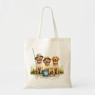 Tote Bag Labrador Retriever Dogs Fishing