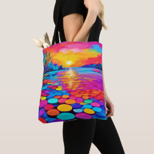 Tote Bag Lac coloré au coucher du soleil