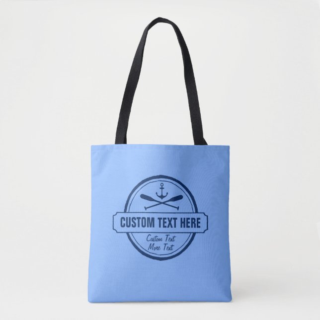 Tote Bag Lac fait sur commande, Chambre de plage et Ancre (Devant)
