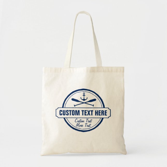 Tote Bag Lac fait sur commande, Chambre de plage et Ancre (Devant)