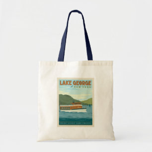 Tote Bag Lac George, New York   Bateau vintage